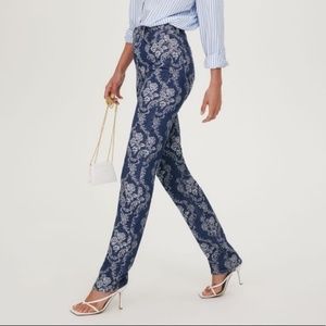 Reformation Cynthia Baroque High Rise Straight Long Jeans